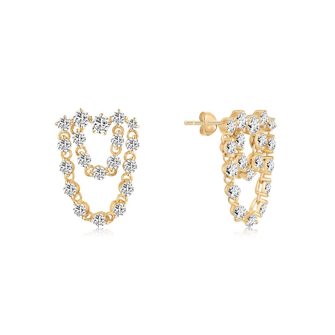 14K Tassel Drop Lab Diamond Earrings - Nolita