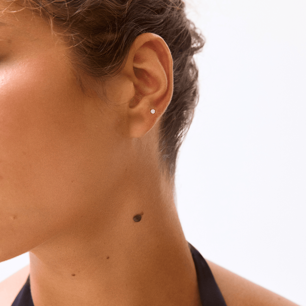 14K Tiny Diamond Studs
