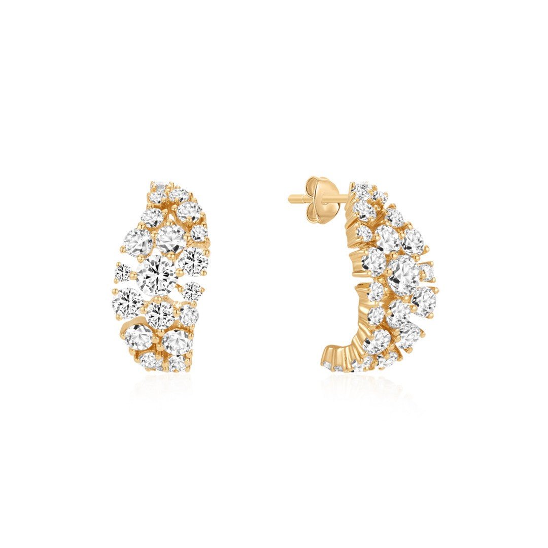 14K Triple Marquise Cluster Lab Diamond Studs - Nolita