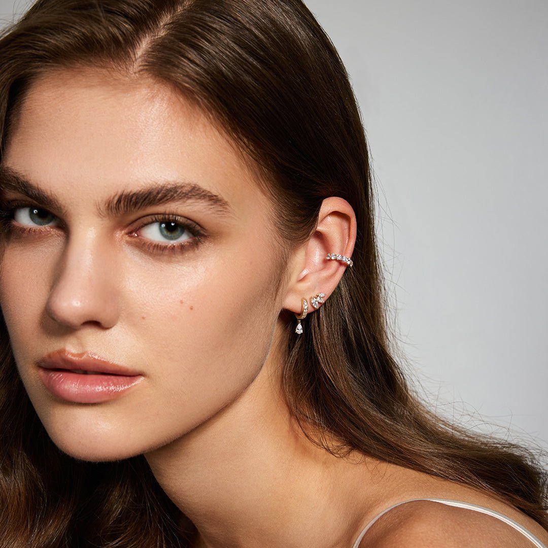 14K Triple Marquise Cluster Lab Diamond Studs - Nolita