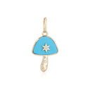14K Malachite Mushroom Charm