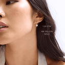 14K Two Tone Georgian Lab Diamond Hoop Earrings - Nolita