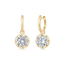 14K Two Tone Georgian Lab Diamond Hoop Earrings - Nolita