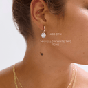 14K Two Tone Georgian Lab Diamond Hoop Earrings - Nolita