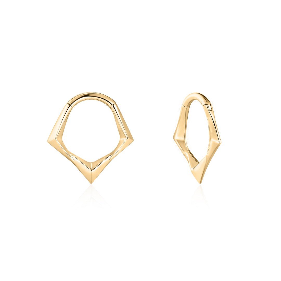 14K Vela Geometric Clicker Hoop - Nolita