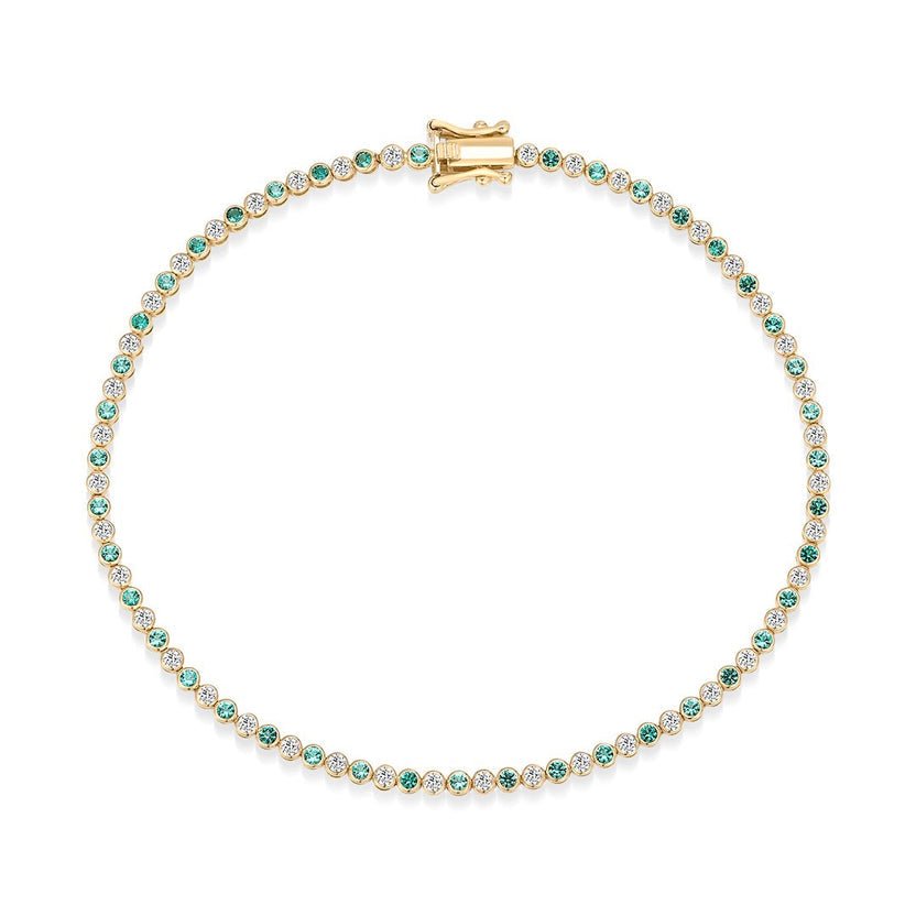 14K Verona Lab Emerald & Lab Diamond Tennis Bracelet - Nolita