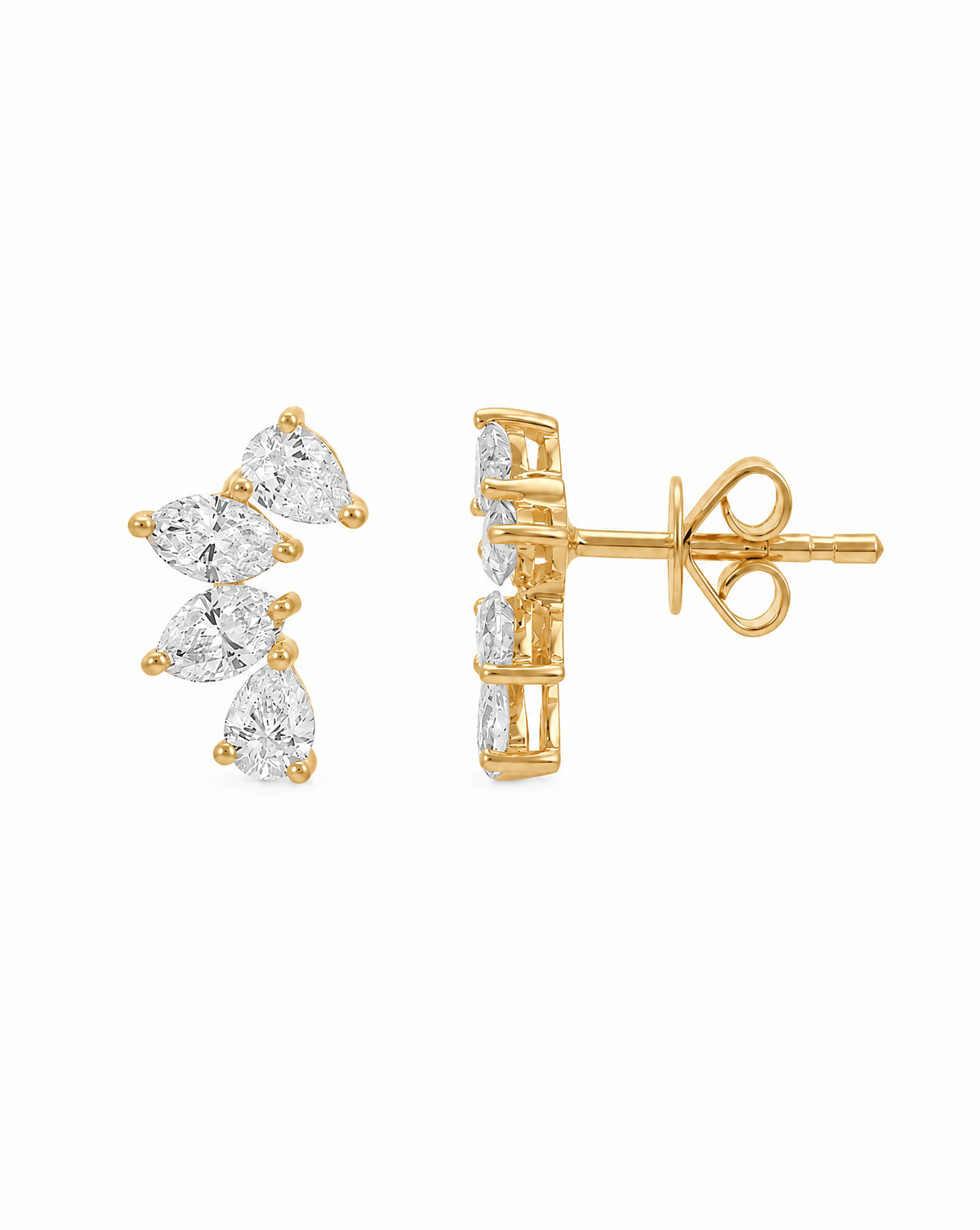 14K Vivienne Marquise & Pear Lab Diamond Studs - Nolita