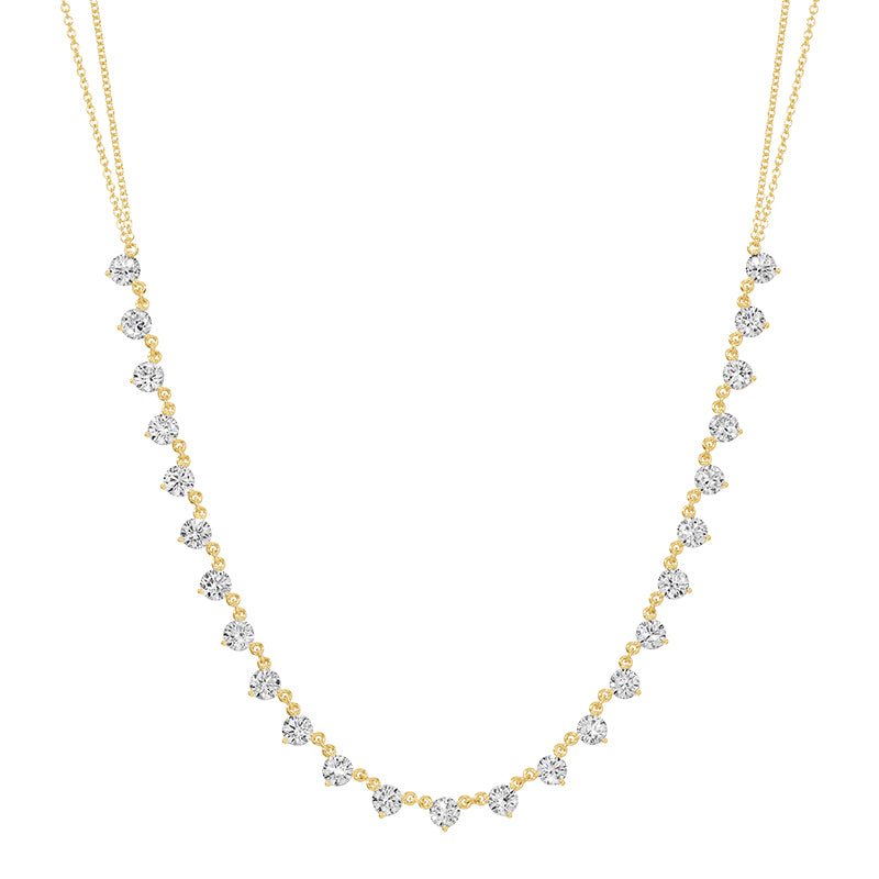 14K Yellow Gold Graduated Lab Diamond Necklace - Nolita