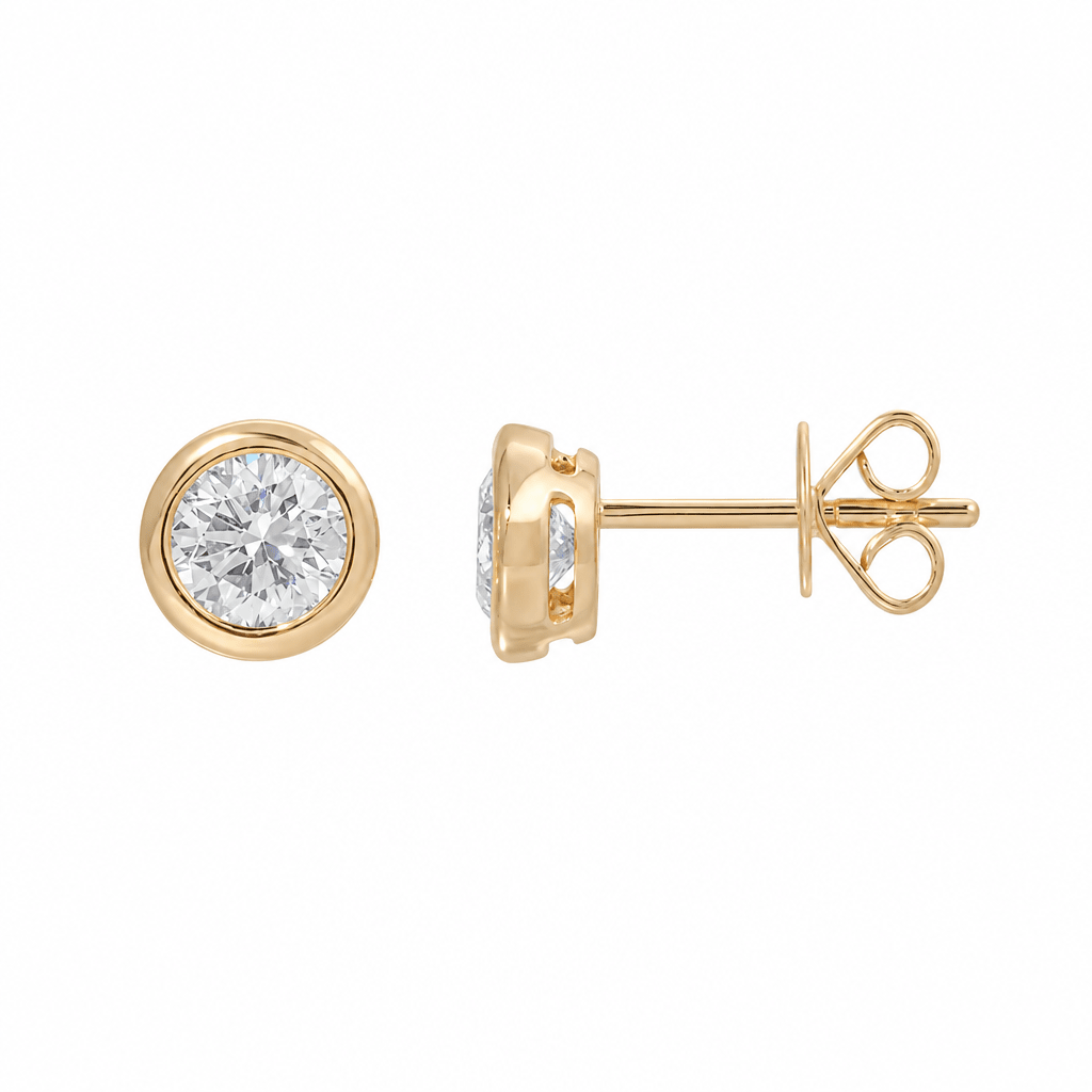 14K Zoé Bezel Lab Diamond Studs - Nolita