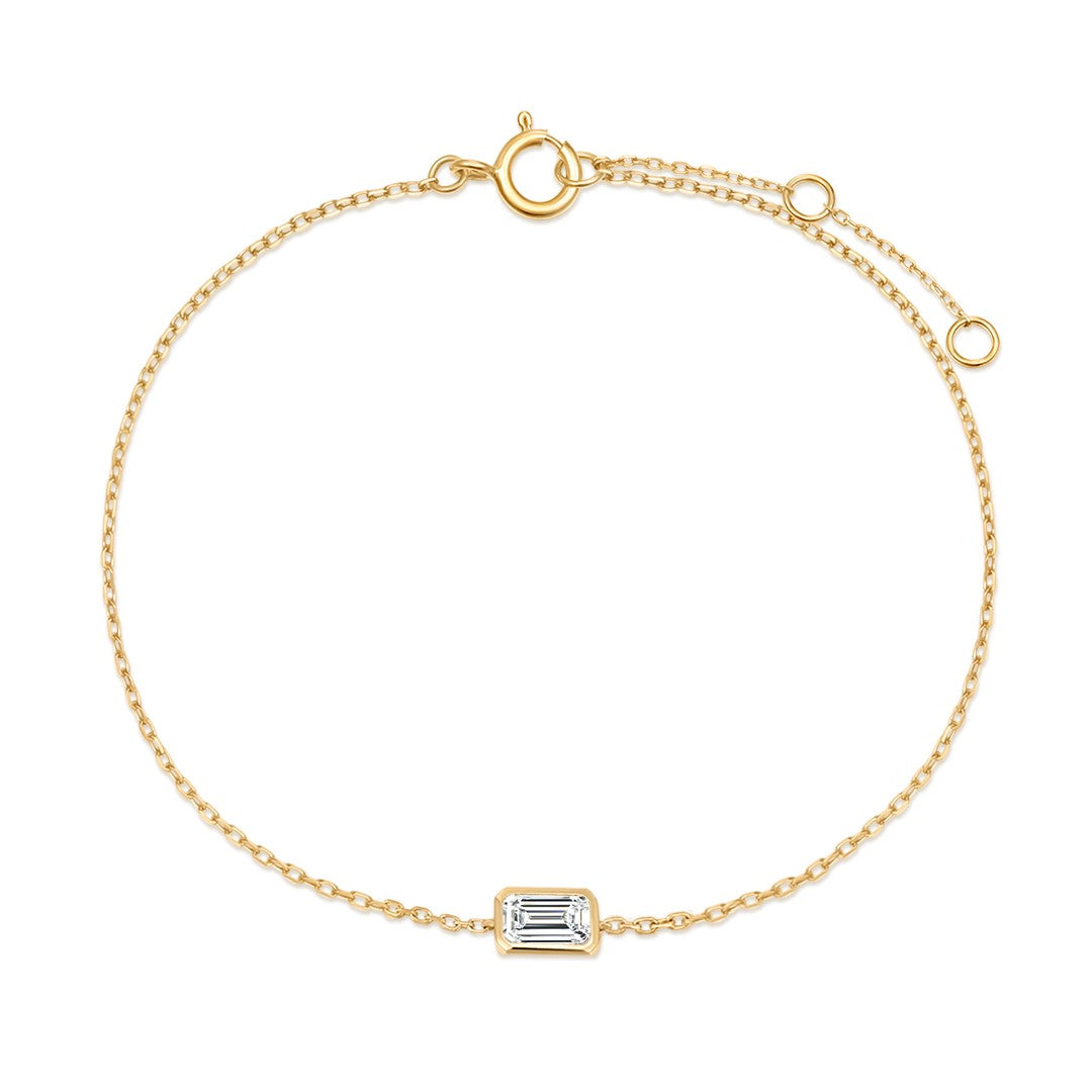14K Élan Emerald Lab Diamond Station Bracelet