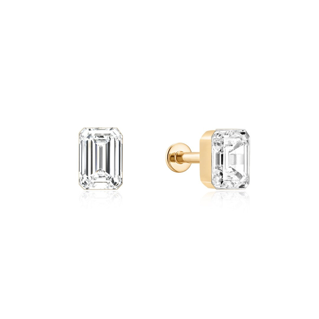 14K Lumière Emerald Lab Diamond Stud