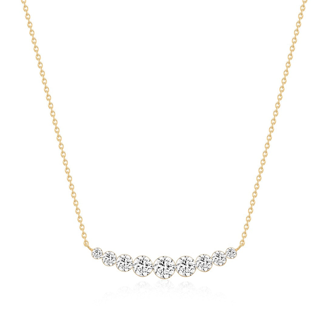 14K Aurora Lab Diamond Bar Necklace