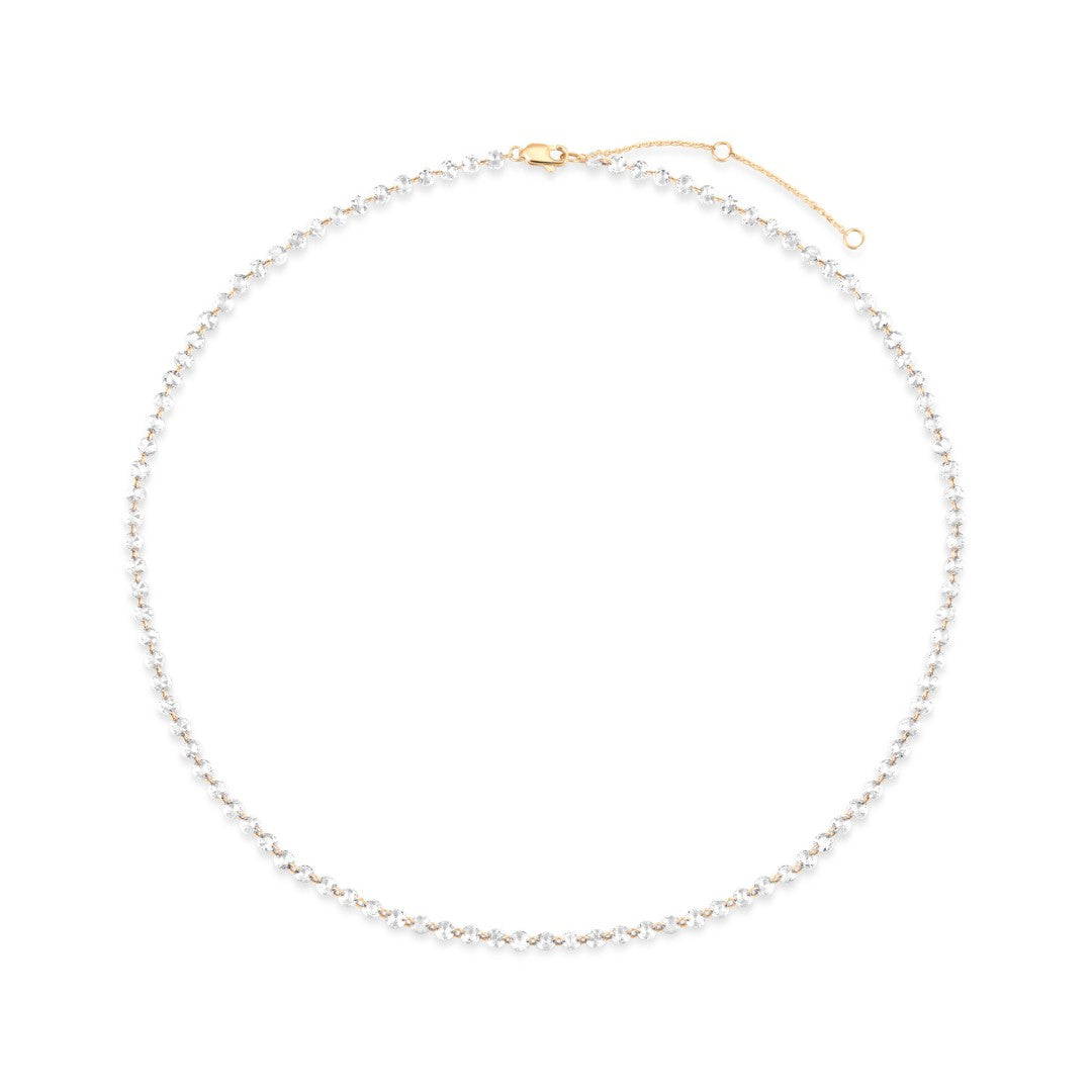 14K Infinity Drilled Lab Diamond Tennis Necklace