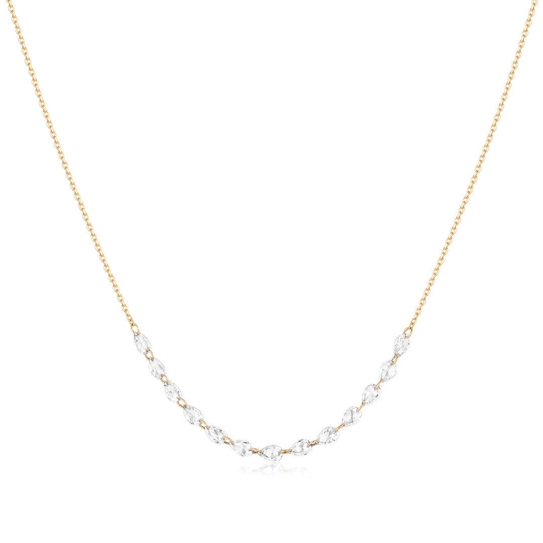 14K Solis Drilled Pear Lab Diamond Line Necklace