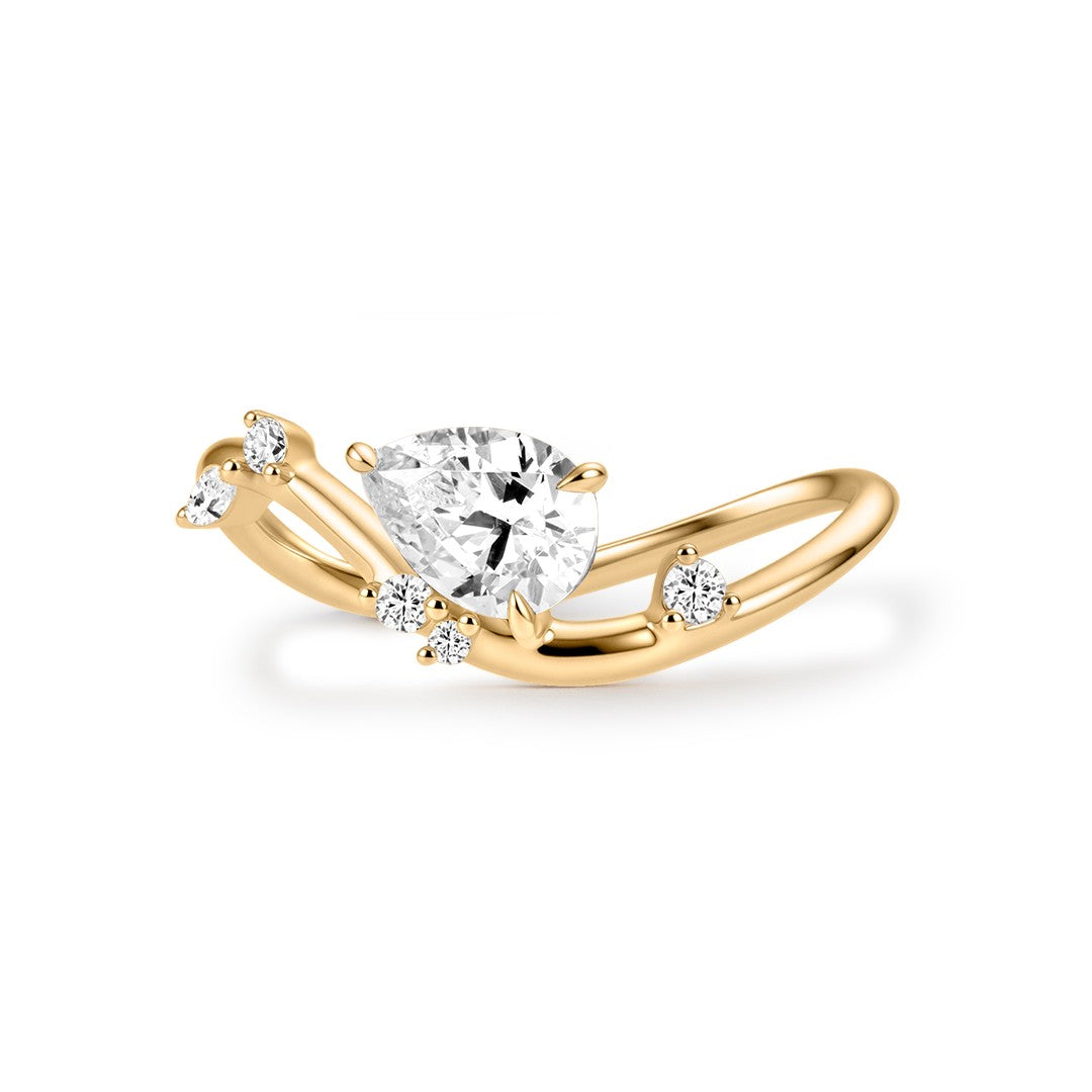 14K Aurelia Pear Lab Diamond Twist Ring