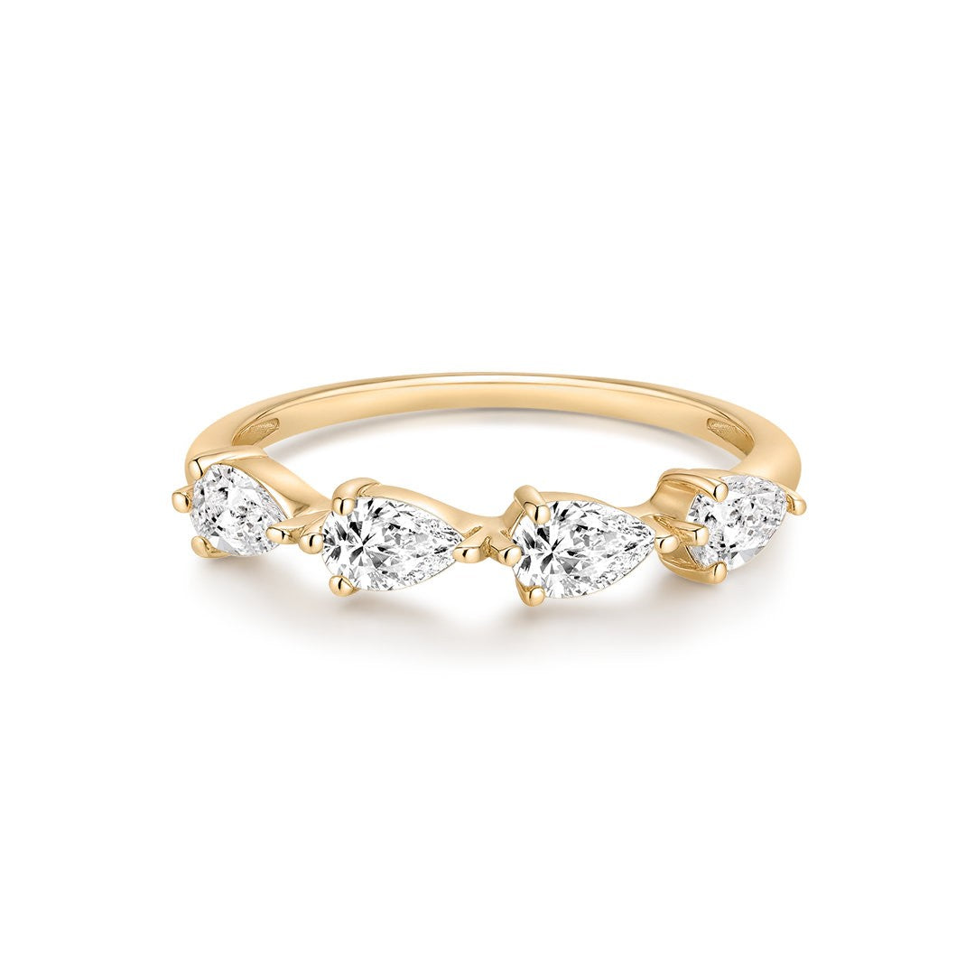 14K Celestia Pear Lab Diamond Eternity Band