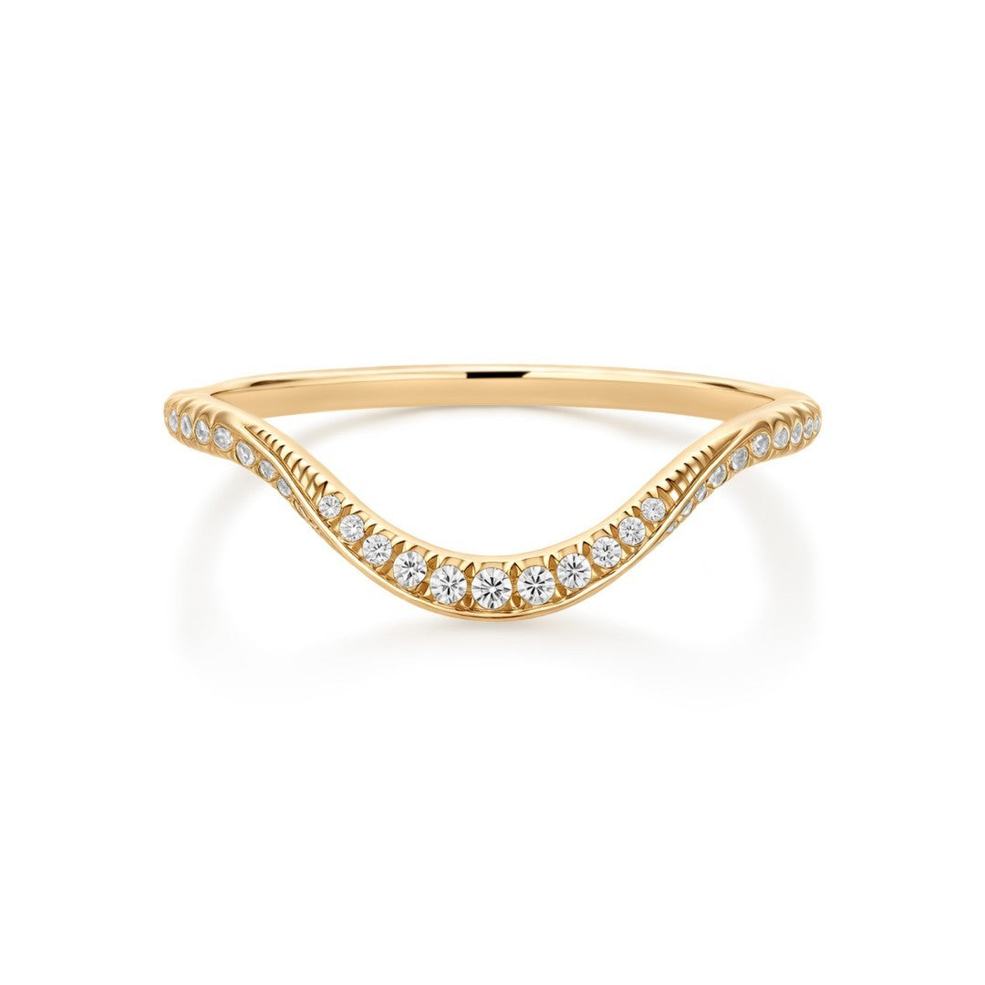 14K Arden Pavé Lab Diamond Contour Band