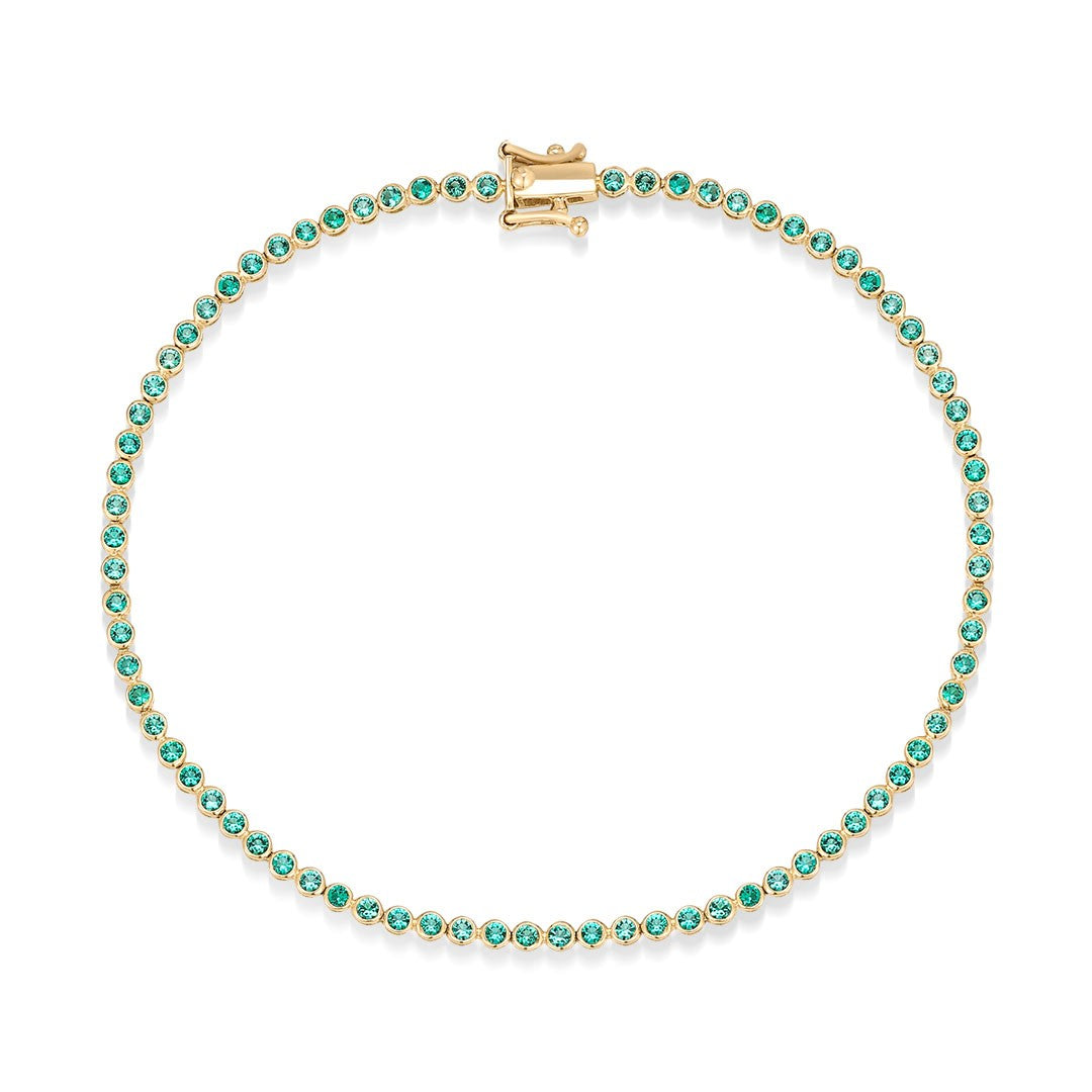 14K Verona Lab Emerald Tennis Bracelet
