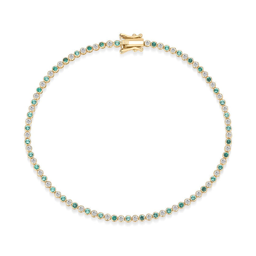 14K Verona Lab Emerald & Lab Diamond Tennis Bracelet