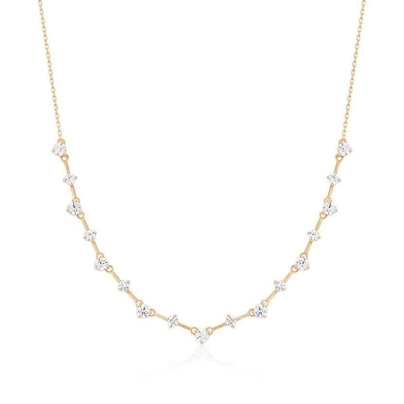 14K Élan Graduated Lab Diamond Station Necklace