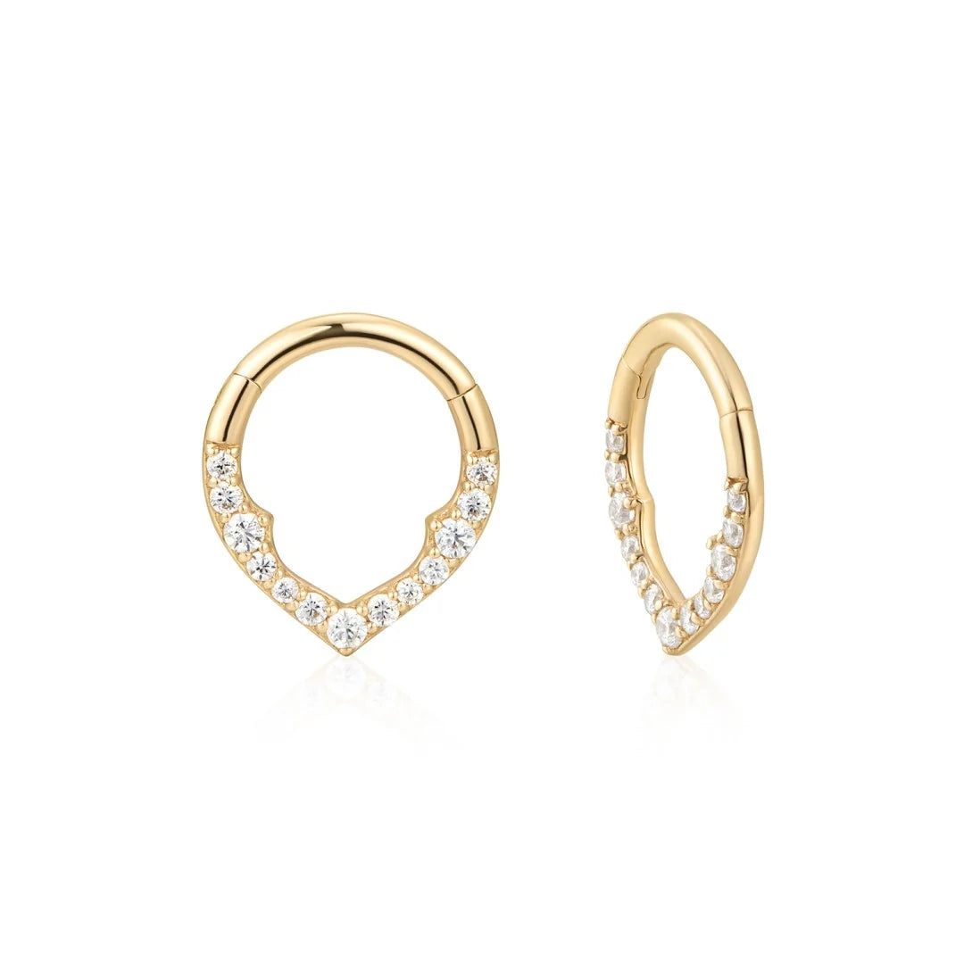 14K Vega Graduated Lab Diamond Clicker Hoop