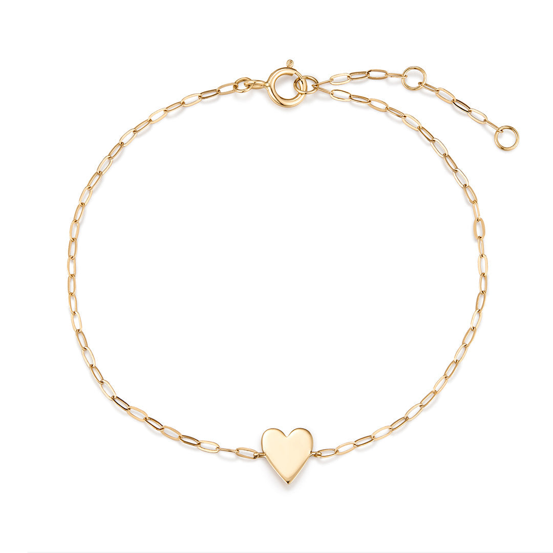 14K Amour Engravable Heart Bracelet