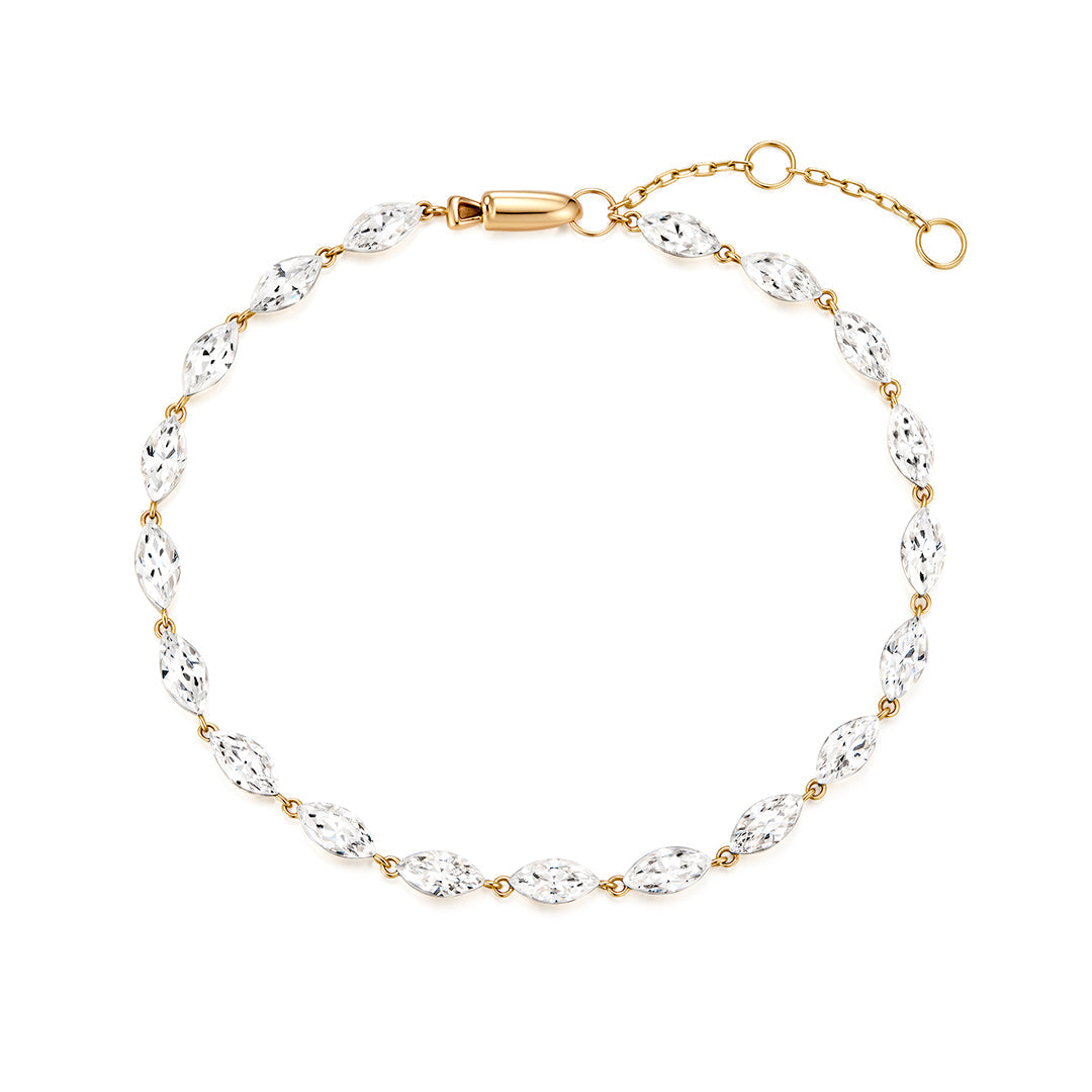 14K Navette Marquise Lab Diamond Tennis Bracelet