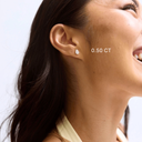 14K Pear Lab Grown Diamond Flat Back Single Stud