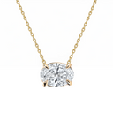 14K Oval Lab Grown Diamond Solitaire Necklace