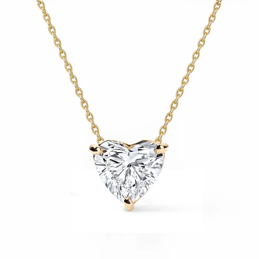 14K Heart Lab Grown Diamond Solitaire Necklace