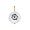 14K Evil Eye Pearl Charm