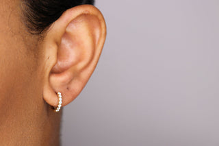 14k Diamond Hoop Earrings - Nolita