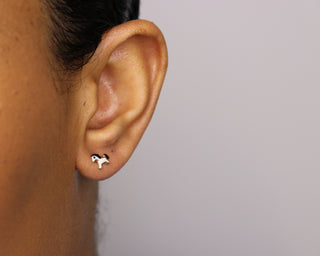 14K Enamel Horse Studs