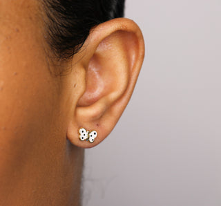 14K Large Enamel Yellow Butterfly Studs