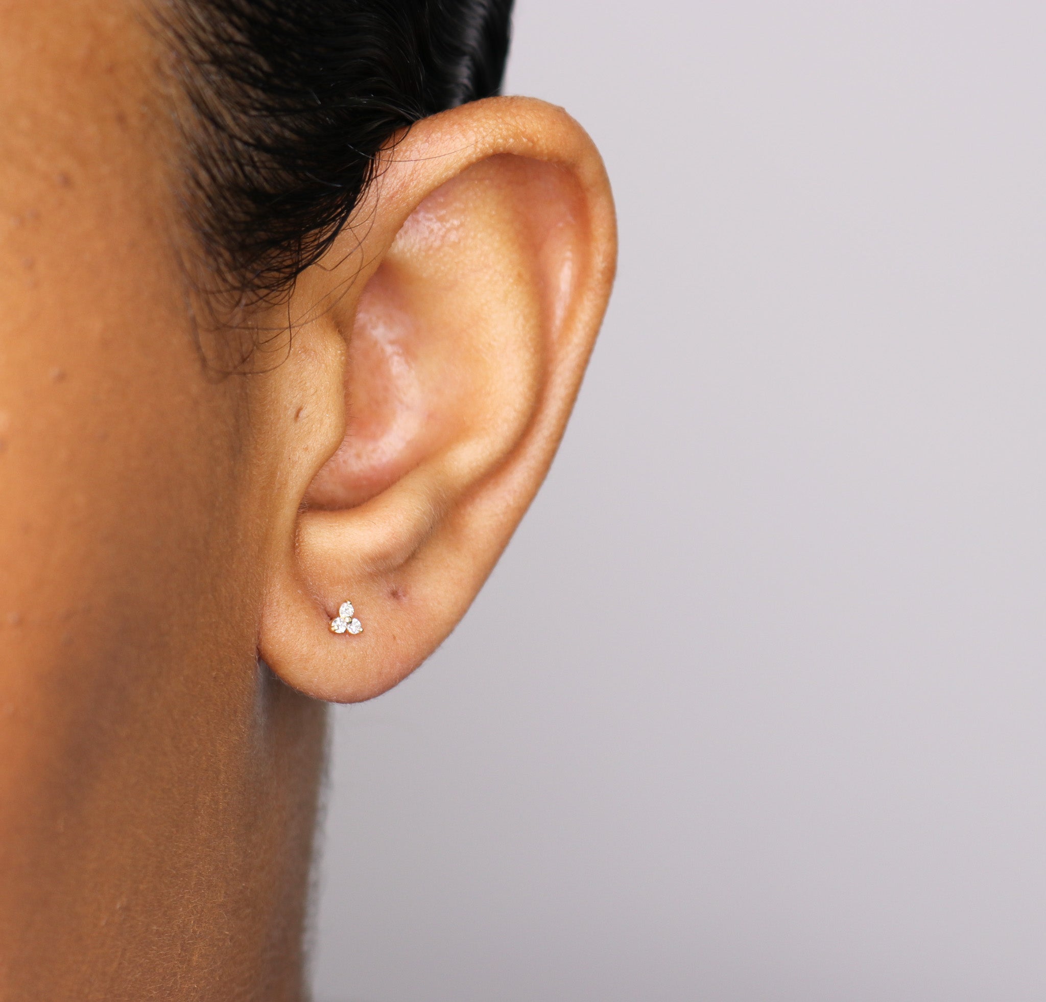 14K Gold Diamond Cluster Studs