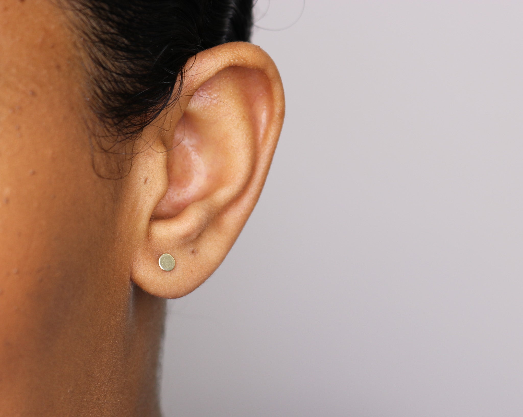 14K Gold Stud Disc Earrings