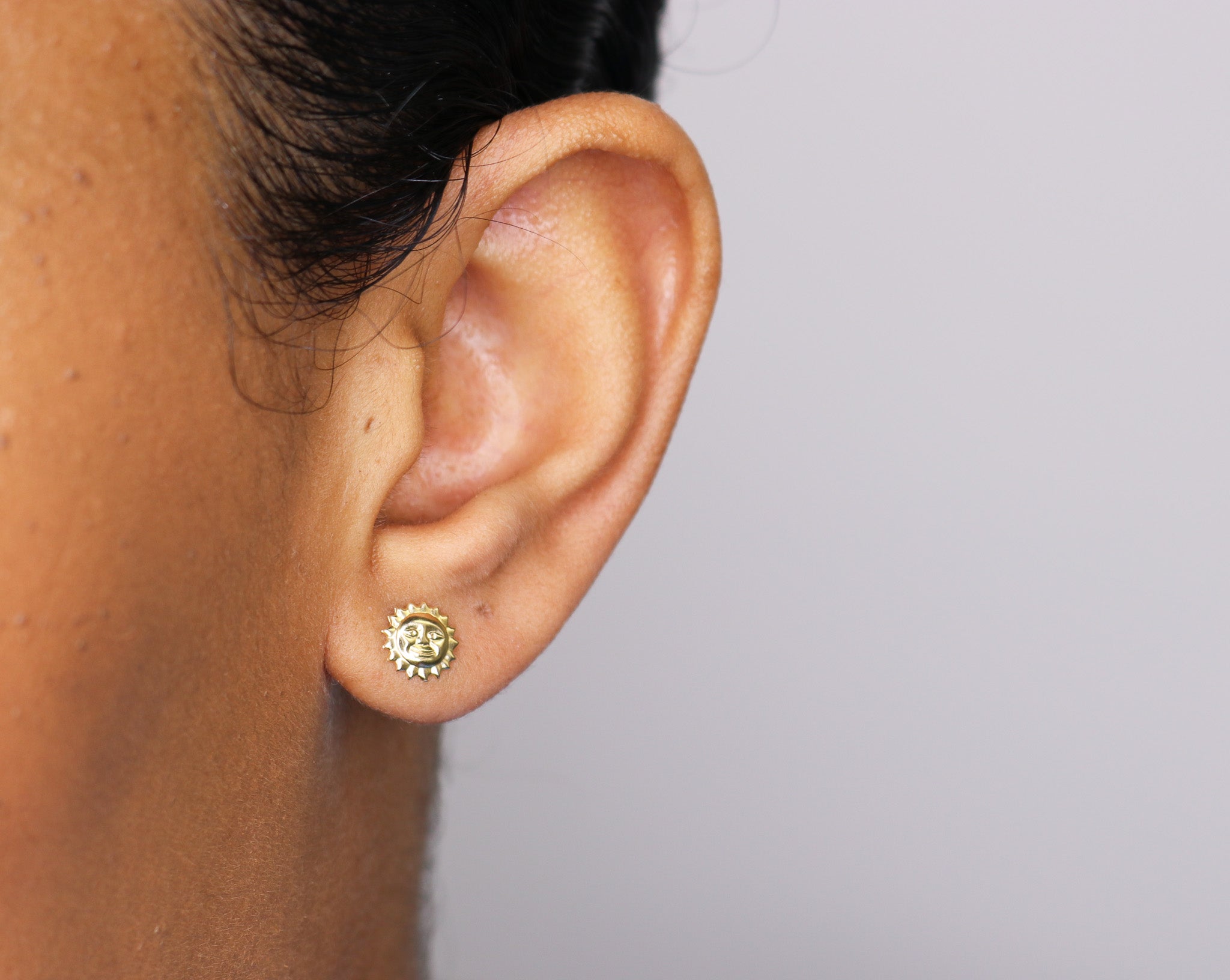 14K Gold Sun Studs