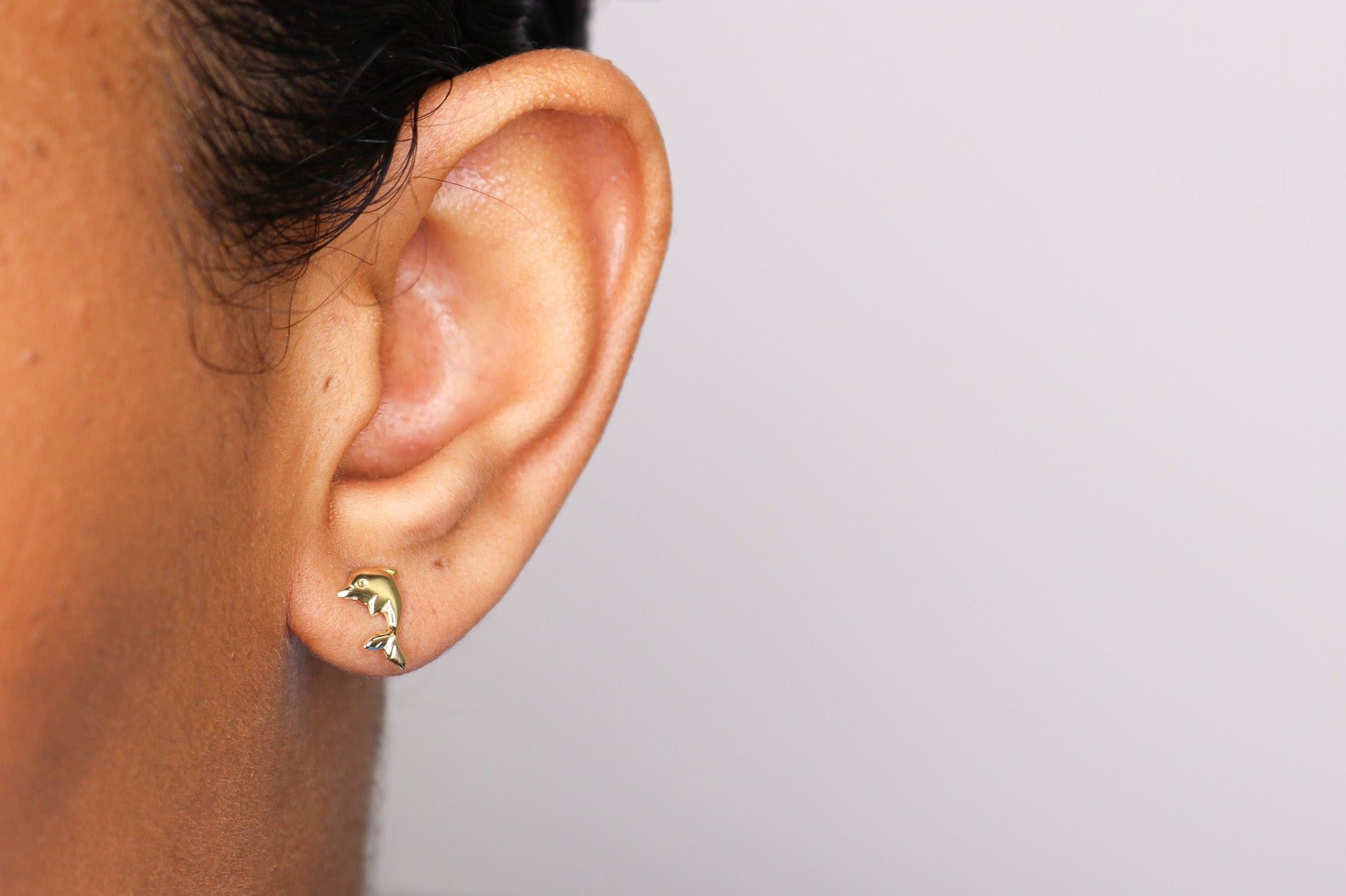 14K Dolphin Studs