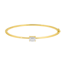 14K Emerald Shape Lab Diamond Bangle