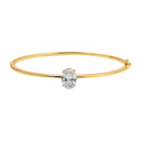 14K Oval Shape Lab Diamond Bangle