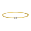 14K Emerald Shape Lab Diamond Bangle