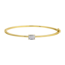 14K Emerald Shape Lab Diamond Bangle