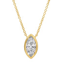 14K Lab Diamond Marquise Bezel Set Diamond Necklace