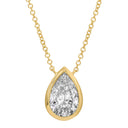 14K Lab Diamond Pear Bezel Set Diamond Necklace
