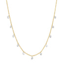 14K Yellow Gold Drilled Dangle Round Lab Diamond Necklace