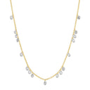 14K Yellow Gold Drilled Dangle Lab Diamond Necklace