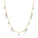 14K Yellow Gold Drilled Dangle Marquise Lab Diamond Necklace