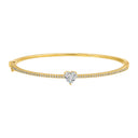 14K Heart Shape Diamond Lab Bangle