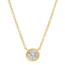 14K Lab Diamond Round Bezel Set Diamond Necklace