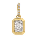 14K Emerald Lab Diamond Bail Charm